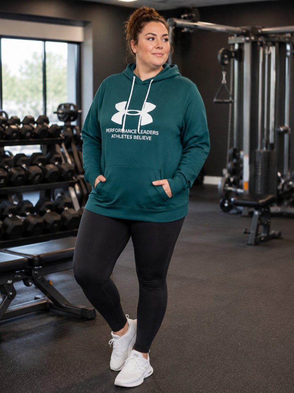 Under Armour Hooded Long Sleeve Teal Sweatshirt XL